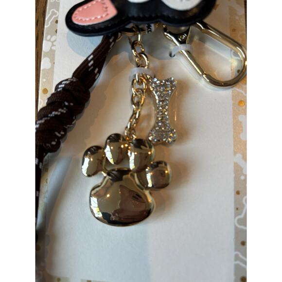 Piper K Frenchie French Bulldog Dog Terrier Bag Charm & Key Chain Paw Bone Bling - Picture 4 of 5